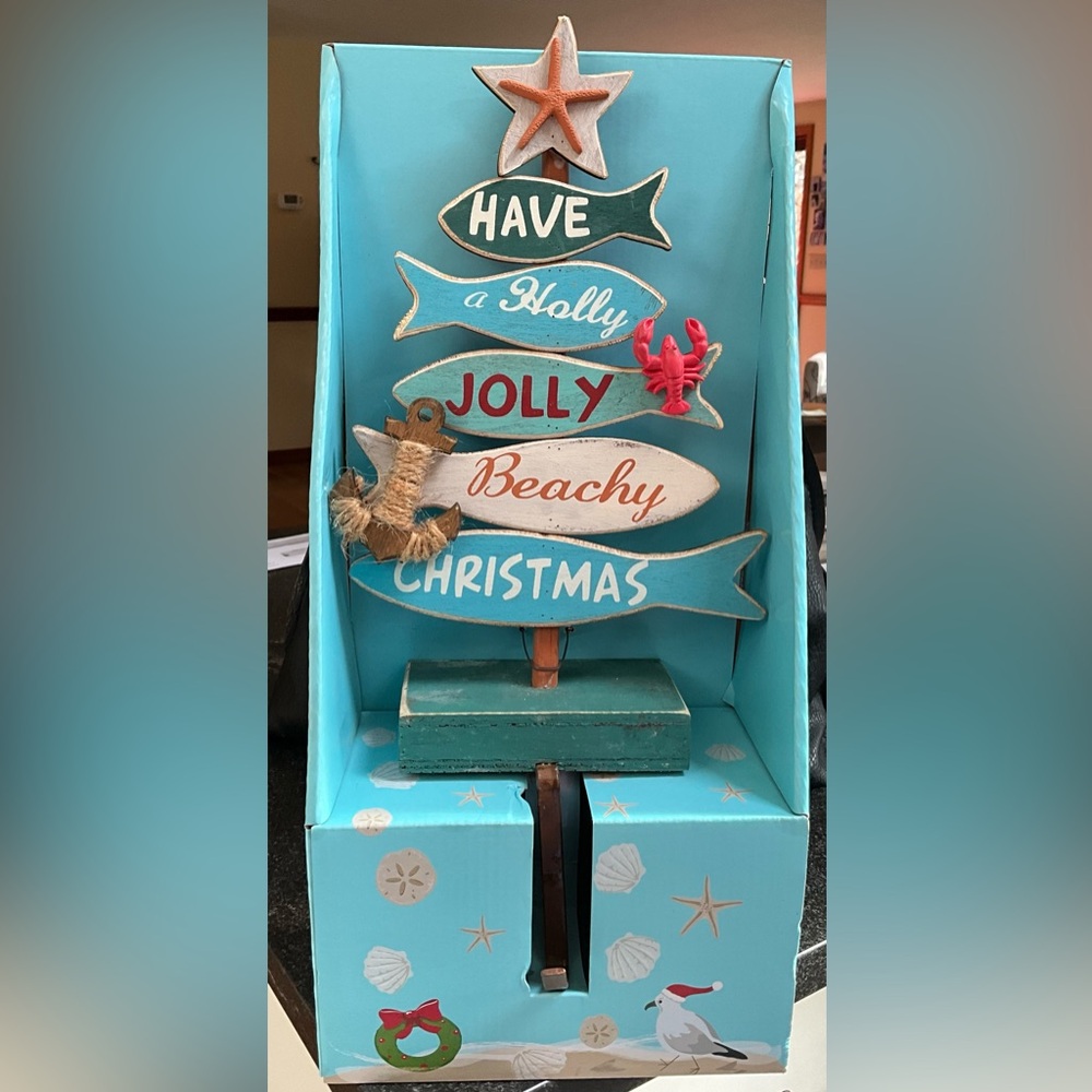 Christmas beach stocking holder